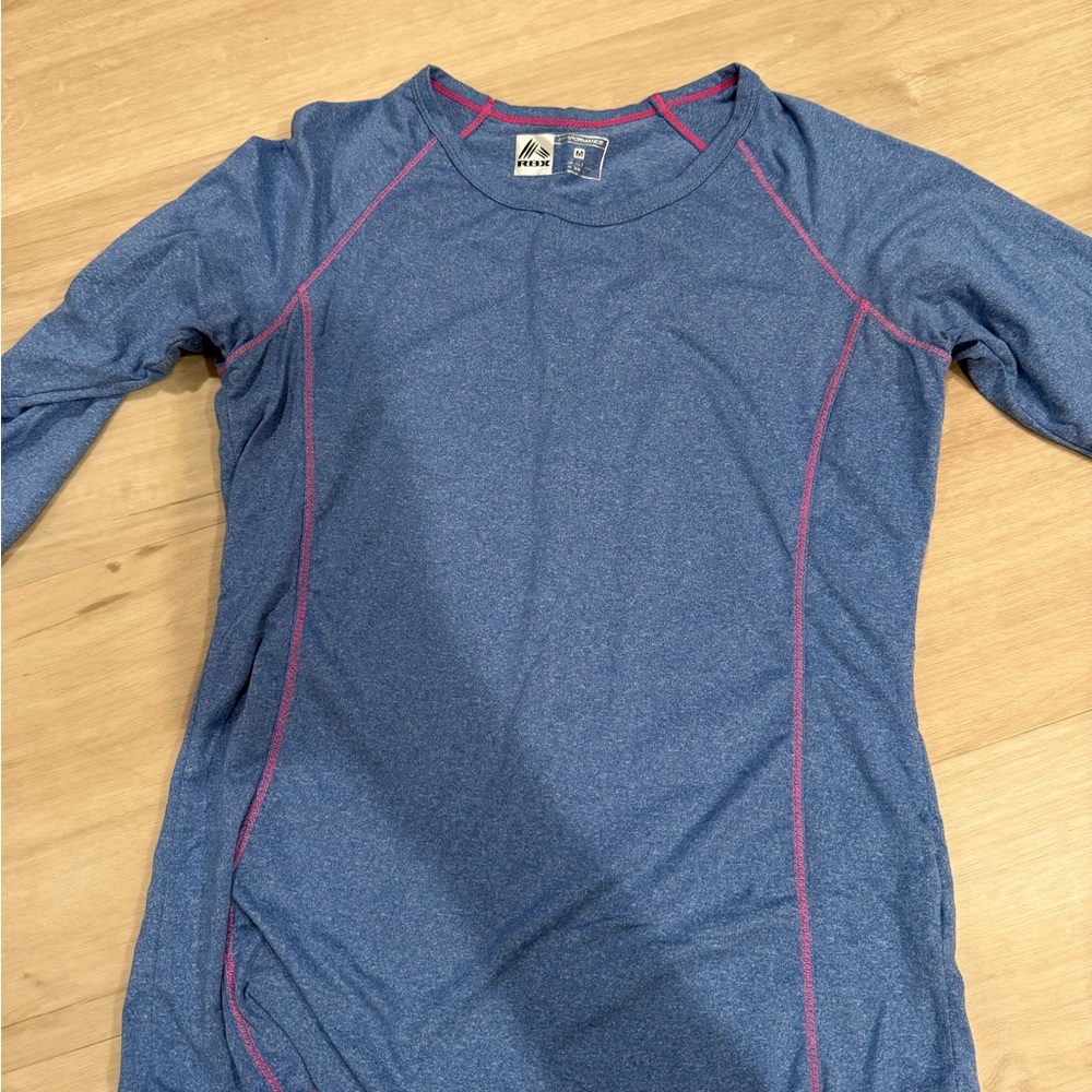RBX Performance Heather Blue Top with Pink Trim
